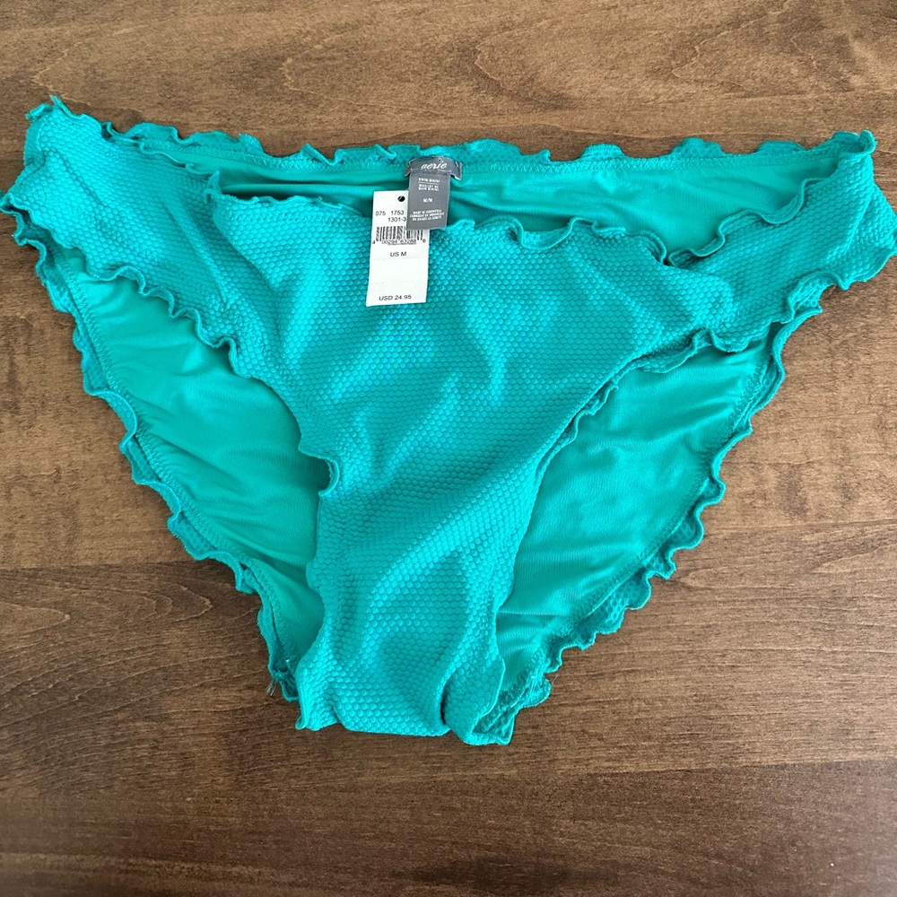 Aerie Swim bottom ruffle blue